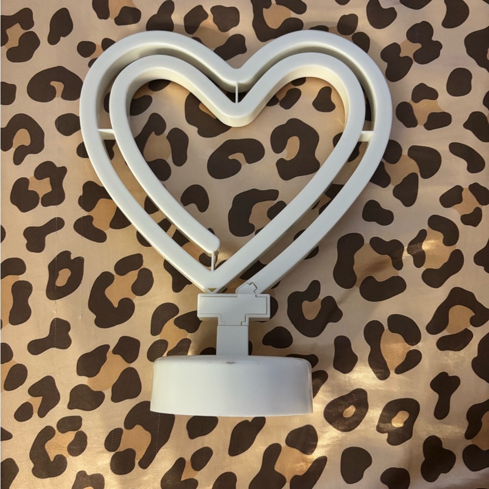 White Heart-Shaped LED Light